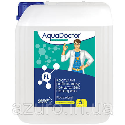 Коагулянт проти мутності для басейну рідкий AquaDoctor FL 5 л, фото 1
