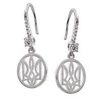 Сережки родіум "Герб України" (Медичне золото)