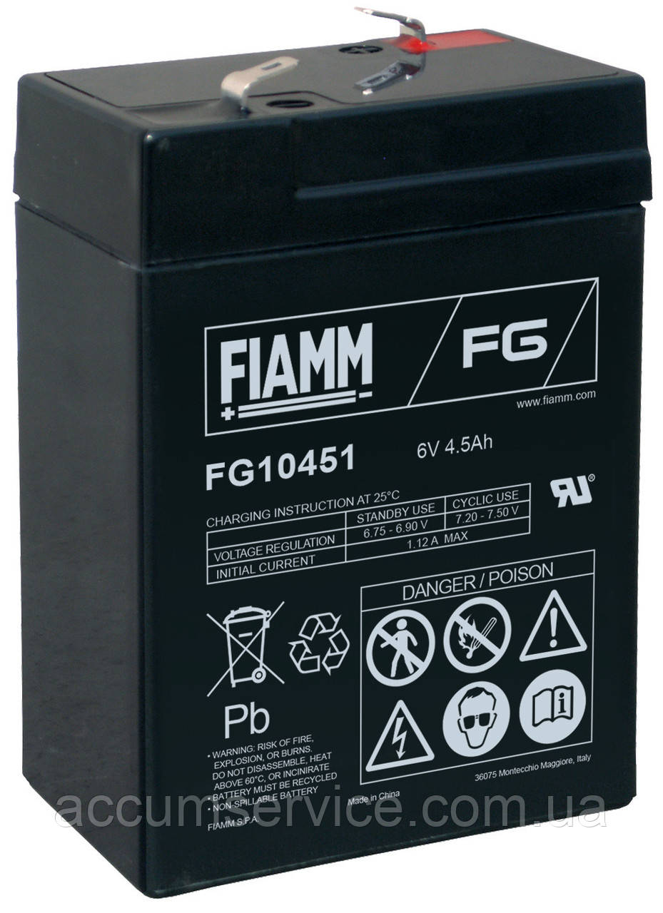 Акумулятор FIAMM FG 10451 - 6V 4.5 Ah