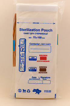 ProSteril Крафт-пакети 75х150 БІЛІ для стерилізації, упаковка 100 шт