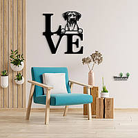 Панно Love Родезийский риджбек 20x23 см - Картины и лофт декор из дерева на стену.