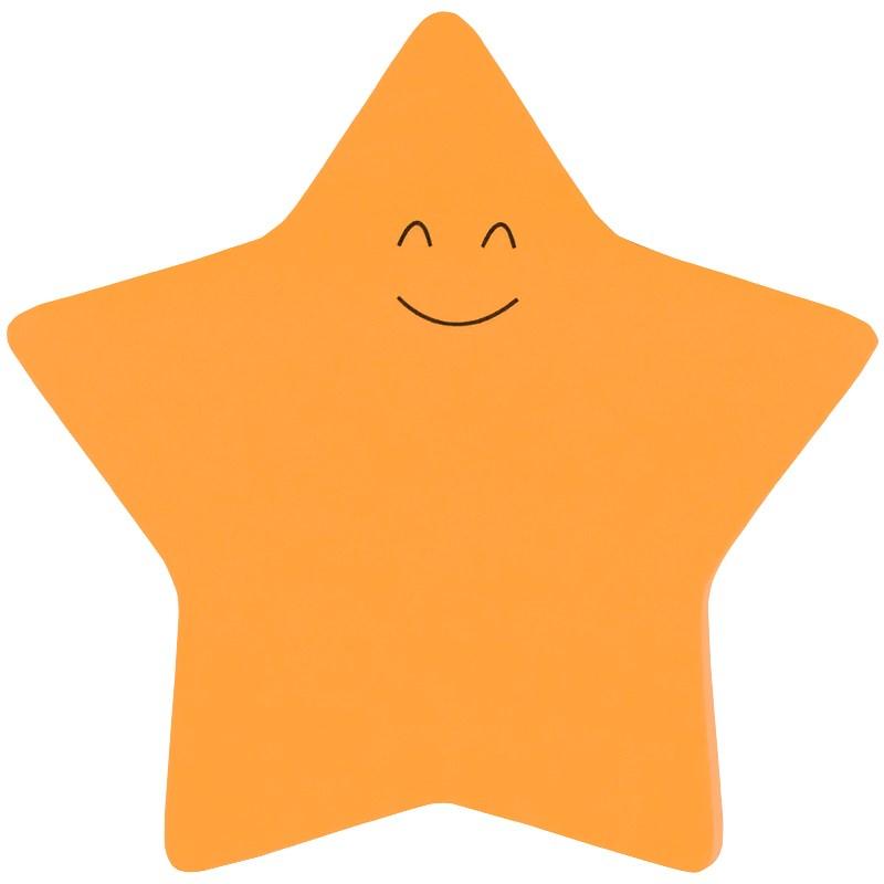 Блок паперу з липким шаром Axent Star 70*70*50 арк помаранчевий неон, фото 1