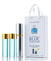 Мини-парфюм с ферoмонами мужской Antonio Banderas Blue Seduction 3х15 мл