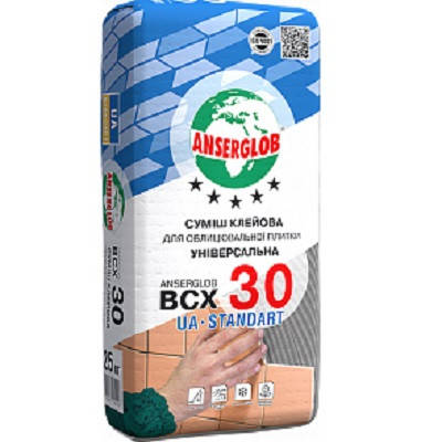 Клей для плитки Anserglob BCX-30, 25кг, фото 1