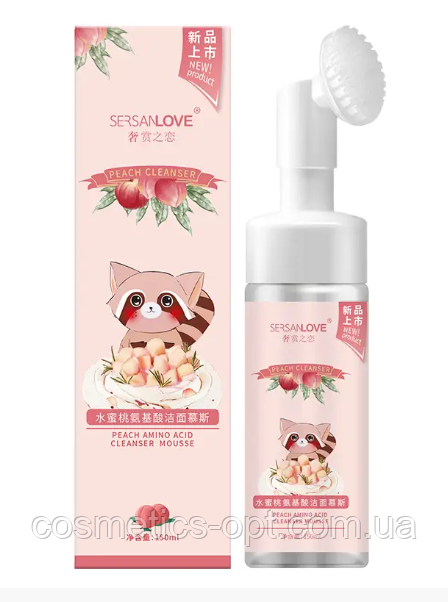 Пінка-мус для вмивання з екстрактом персика Sersanlove Peach Moisturizing Amino Acid Cleanser Mousse, 150 мл