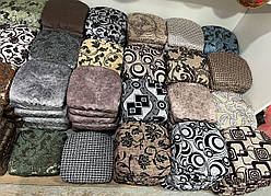 Чохли на табуретки комплект КВАДРАТНІ 4 шт на резинці (сідушка на табурет, стілець)