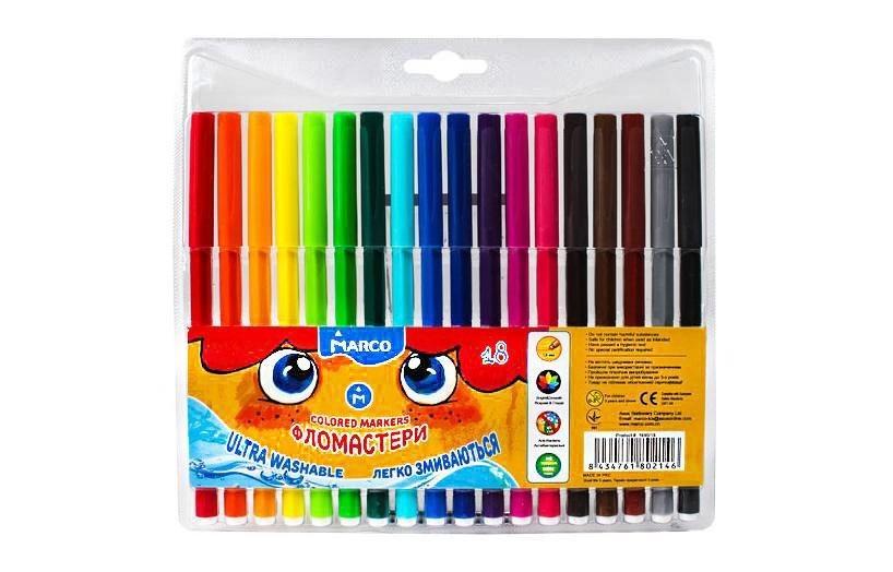 Фломастери Marco Super Washable 18 кол, фото 1