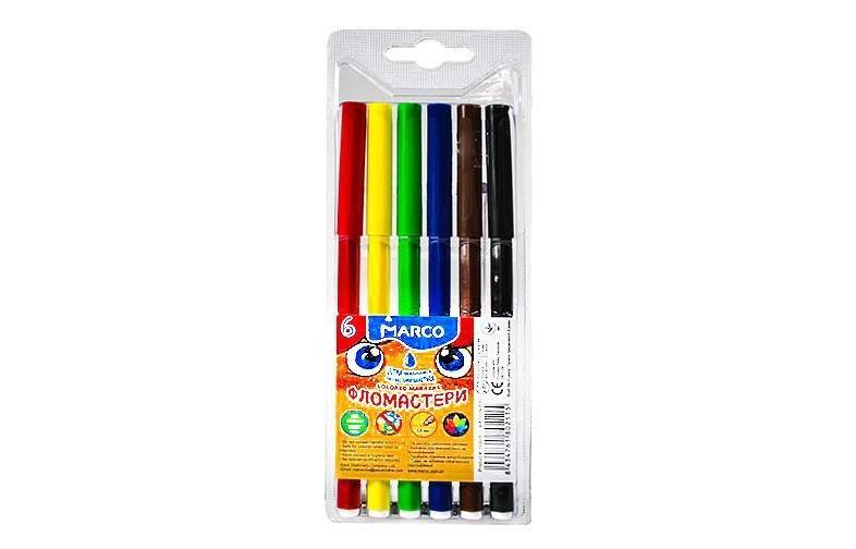Фломастери Marco Super Washable 6 кол, фото 1
