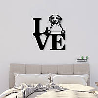 Панно Love Лабрадор-ретривер 20x23 см - Картины и лофт декор из дерева на стену.