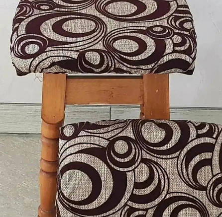 Чохли на табуретки комплект КВАДРАТНІ 4 шт на резинці (сідушка на табурет, стілець), фото 1