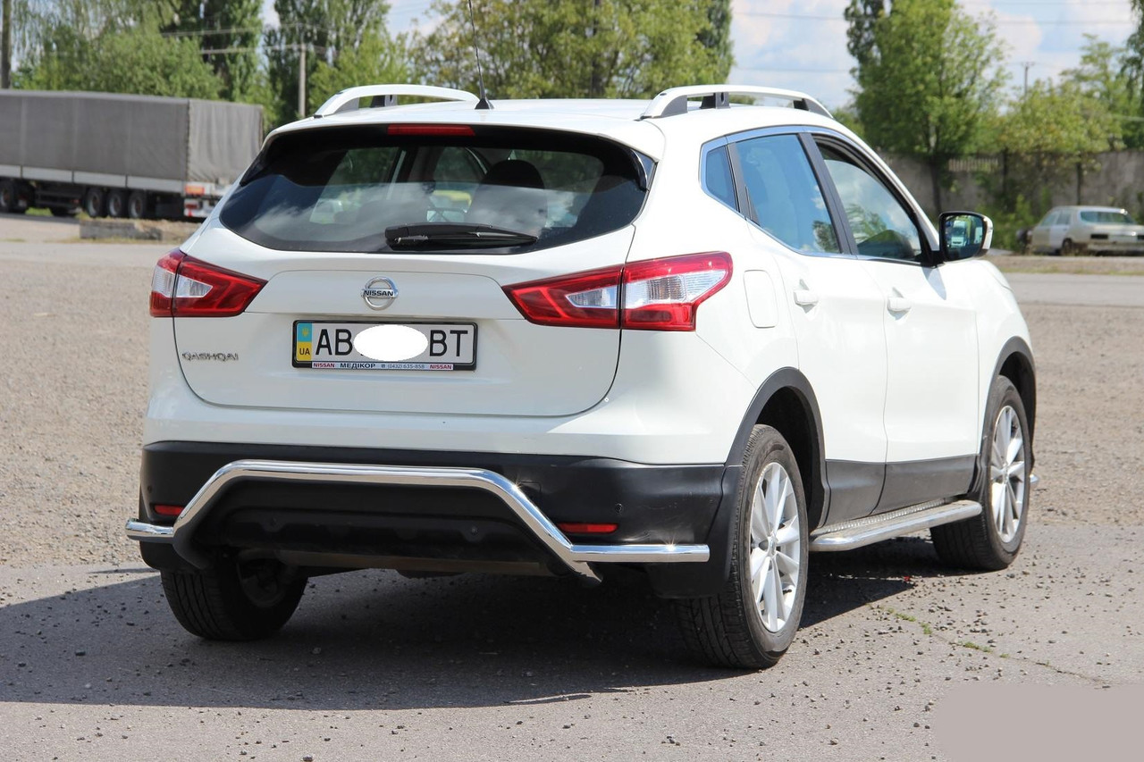 Защитная дуга на задний бампер Nissan Qashqai (2014+) - фото 5 - id-p297595469