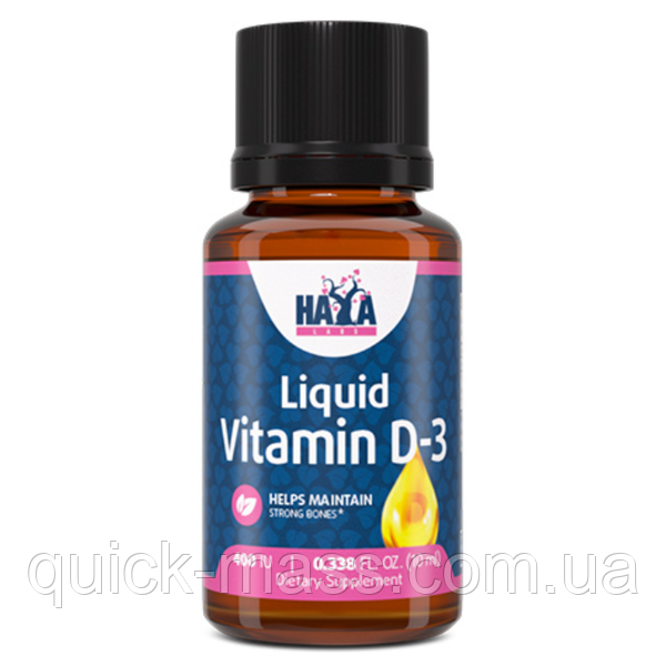 Вітамін Д3 для дітей HayaLabs Liquid Vitamin D-3 400 IU drops - 10 мл, фото 1