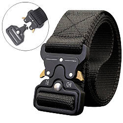 Тактичний ремінь 125см Tactical Belt, Чорний / Армійський чоловічий ремінь з металевою пряжкою