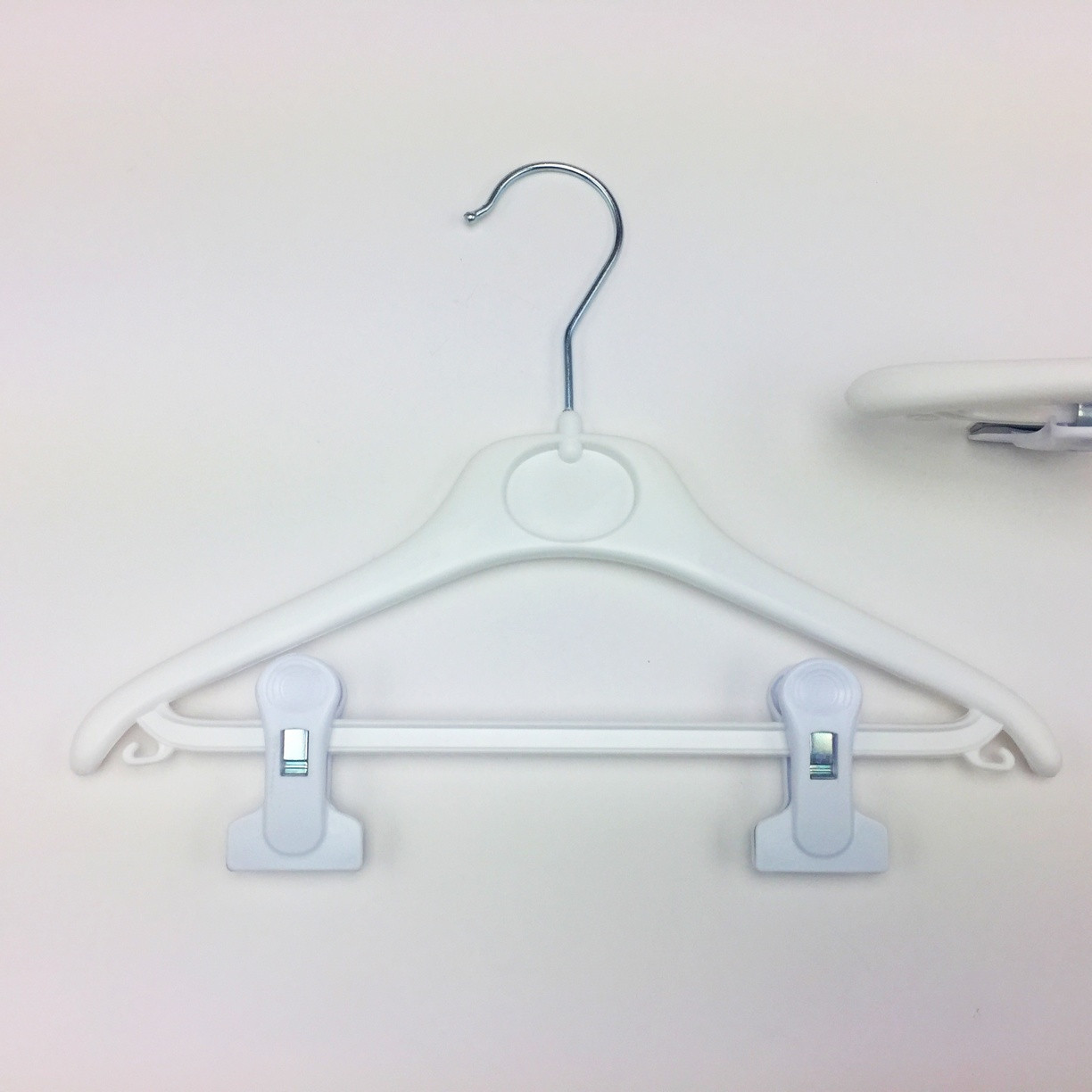 Дитячі плічка вішалки для одягу W-DYz30 білого кольору пластикові, довжина 300 мм