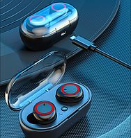 Бездротові bluetooth Навушники Y50 RED TWS Bluetooth 5.0 + сенсор + кейс