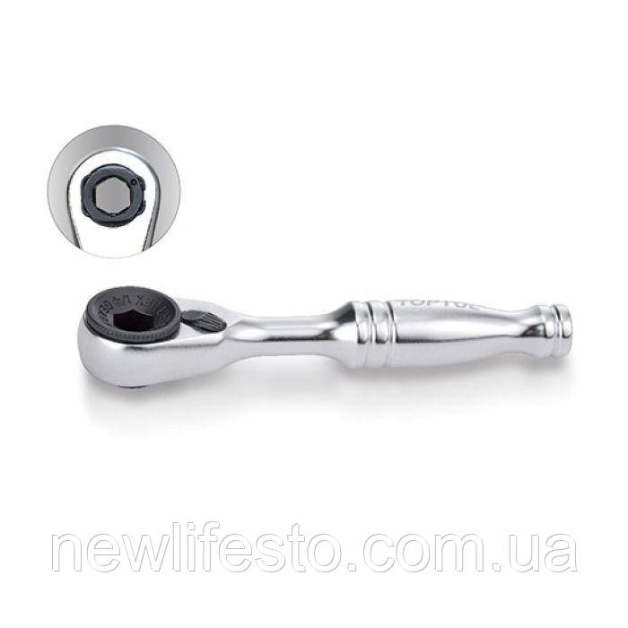 Міні тріскачка-бітотримач 1/4" TOPTUL 60 зубців, швидкий диск CHDV0801, фото 1