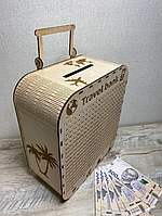 Копилка для денег, деревянная коробка TRAVEL BANK на 365 дней