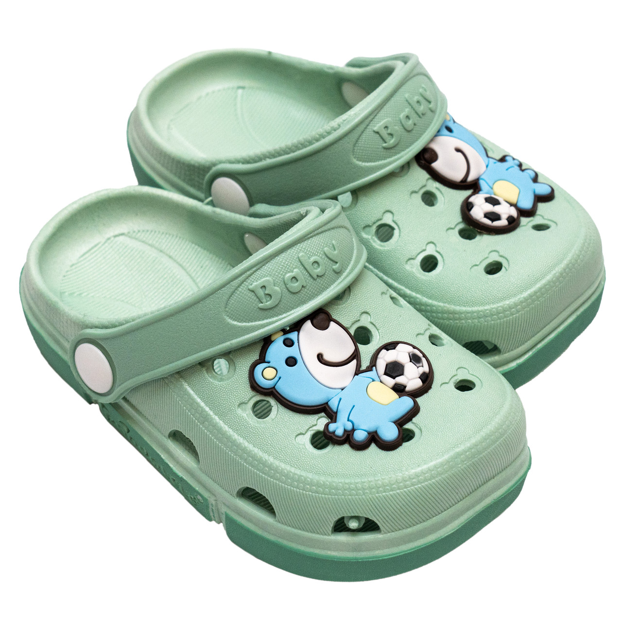 Пляжне взуття дитяче (крокси), зелені, розмір 21 (устілка 12 см, підошва 13,5 см) (519063-1), фото 1