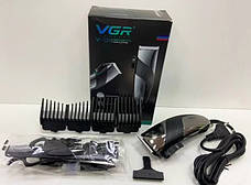Професійна машинка VGR V-121 провідна машинка для стрижки волосся керамічне лезо 8 насадок, фото 4