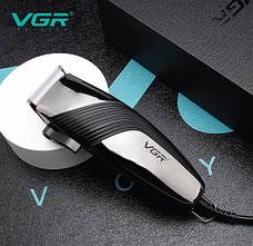 Професійна машинка VGR V-121 провідна машинка для стрижки волосся керамічне лезо 8 насадок, фото 2