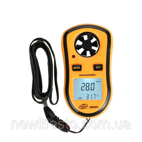 Цифровой крыльчатый анемометр 0,1-30м/с, -10-45°C BENETECH GM8908 - фото 1 - id-p1774812919