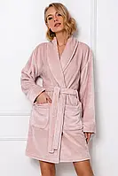 Женский теплый домашний халат Aruelle Eve Bathrobe Dusty Pink L