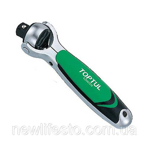 Трещотка 1/2" с шарниром (360°) TOPTUL 72 зубца укороченная CJNM1616, фото 1