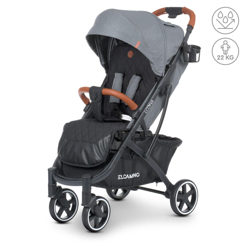 Коляска прогулянкова El Camino LOONA ME 1090-1 Smoke Gray книжка Навантаження 22кг алюмінієва рама, фото 1