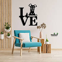 Панно Love Карликовый пинчер 20x25 см - Картины и лофт декор из дерева на стену.