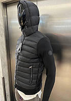 "XL "Armani модная мужская куртка Армани черная короткая демисезон осень весна вязаные рукава