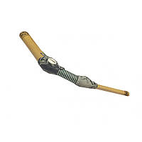 Трубка для Рапе ShamanShop Типи серое, бамбук с ракушкой и кристаллом (009/07)