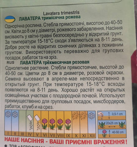 Лаватера тримісячна рожева 0,5г, фото 3