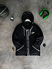 Молодіжна чоловіча легка вітровка Nike з капюшоном Куртка найк спортивна чорна водонепроникна, фото 5