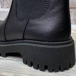 Жіночі шкіряні демісезонні черевики челсі на блискавці, фото 4