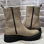 Жіночі шкіряні демісезонні черевики челсі на блискавці, фото 7