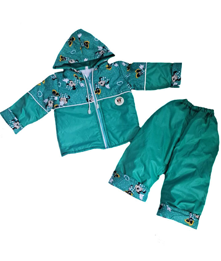 Весняний ясельний комплект ( куртка + штани) на флісі, дитячий роздільний комбінезон для дівчинки на 1 рік