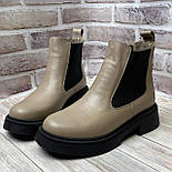 Жіночі шкіряні короткі демісезонні черевики челсі у 37 і 38 розмірі, фото 2