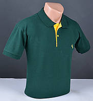 Мужская футболка с воротником ПОЛО зелённая Турция 2070