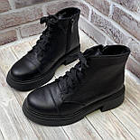 Жіночі шкіряні демісезонні черевики з трапецієподібним каблуком у 40 і 41 розмірі, фото 3