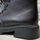 Жіночі шкіряні демісезонні черевики з трапецієподібним каблуком у 40 і 41 розмірі, фото 4