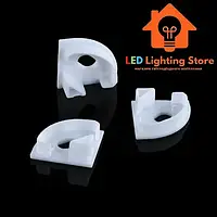 Заглушка для кутового LED-профілю ЛПУ-16 з отвором під круглий розсіювач.