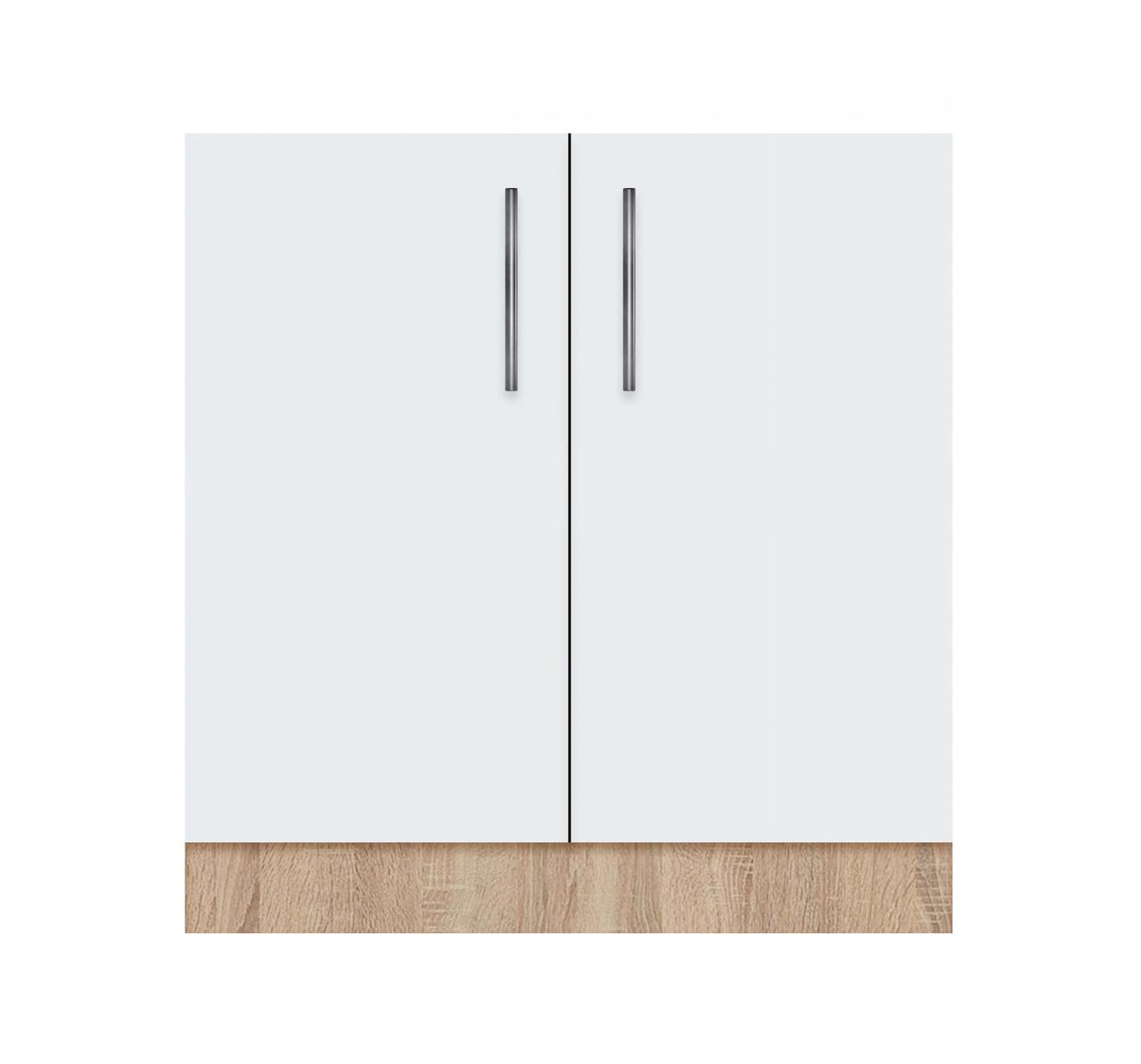 Тумба дводверна без ящиків (без стільниці) ЛЮКС ширина 600 МАКСІ-МЕбель Дуб сонома/Білий гладкий (72068), фото 1