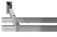 Карниз Скарлайн двойной в сборе Заглушка Сталь 200см.