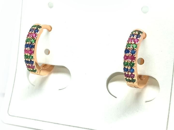 Сережки зі стразами жіночі медична сталь, фото 1