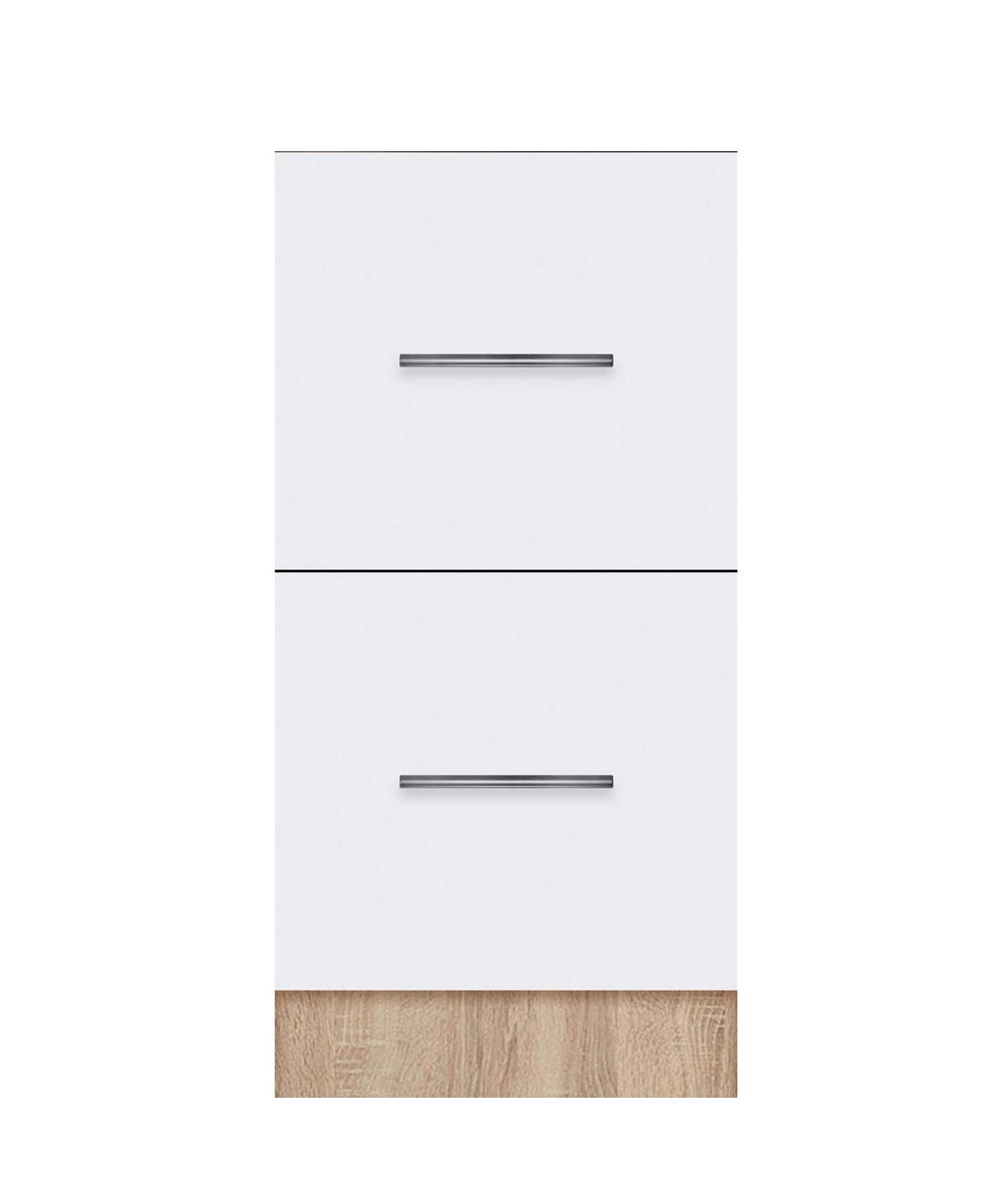 Тумба з двома ящиками (без стільниці) ЛЮКС ширина 300 МАКСІ-МЕбель Дуб сонома/Білий гладкий (72098), фото 1