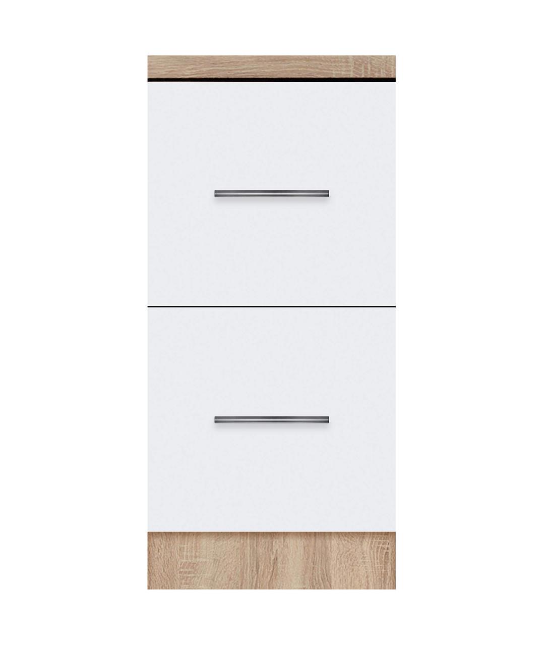 Тумба з двома ящиками зі стільницею 1-ї категорії (складська програма) ЛЮКС ширина 400 МАКСІ-Мебель Дуб, фото 1