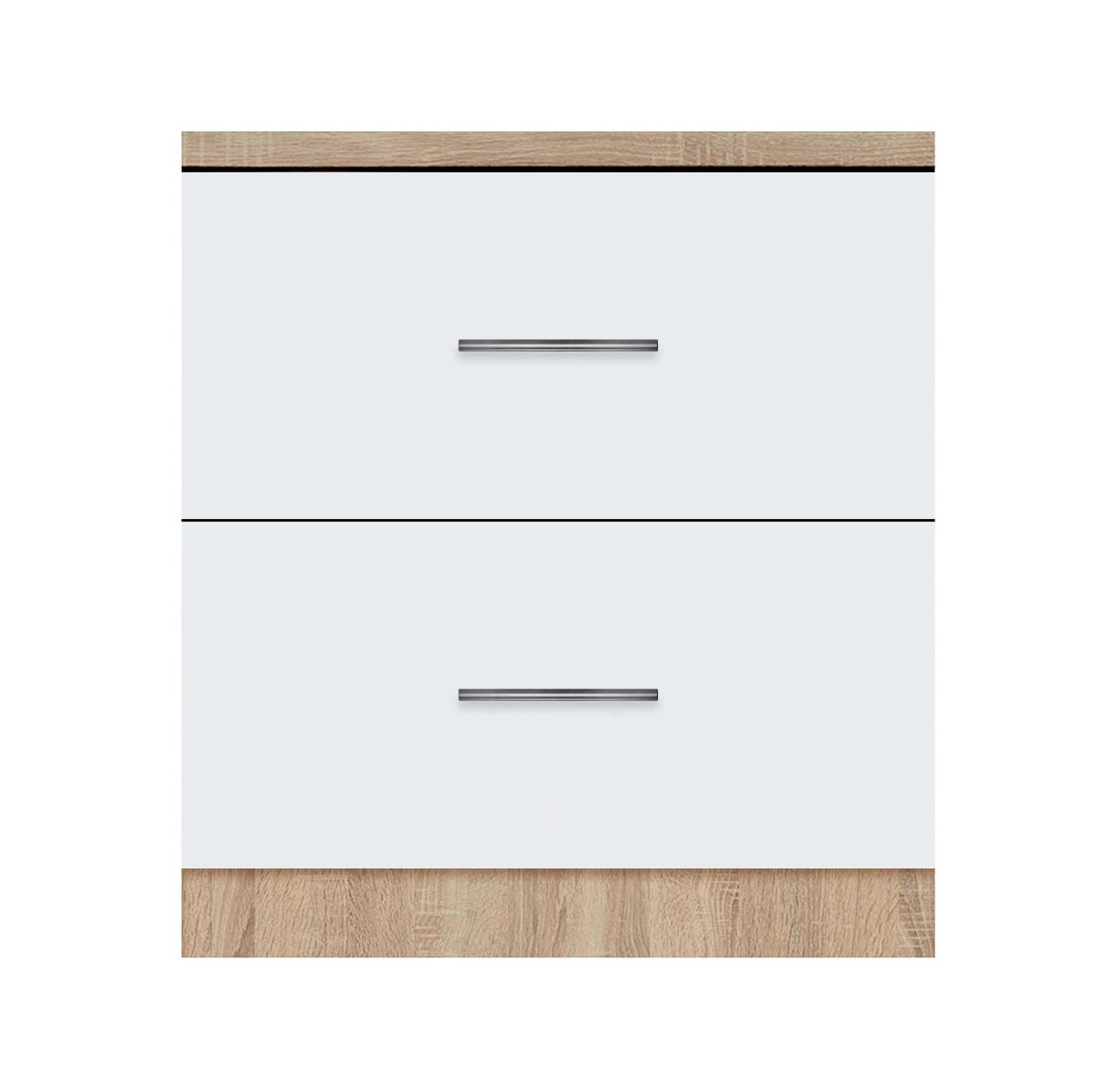 Тумба з двома ящиками зі стільницею 1-ї категорії (складська програма) ЛЮКС ширина 600 МАКСІ-Мебель Дуб, фото 1