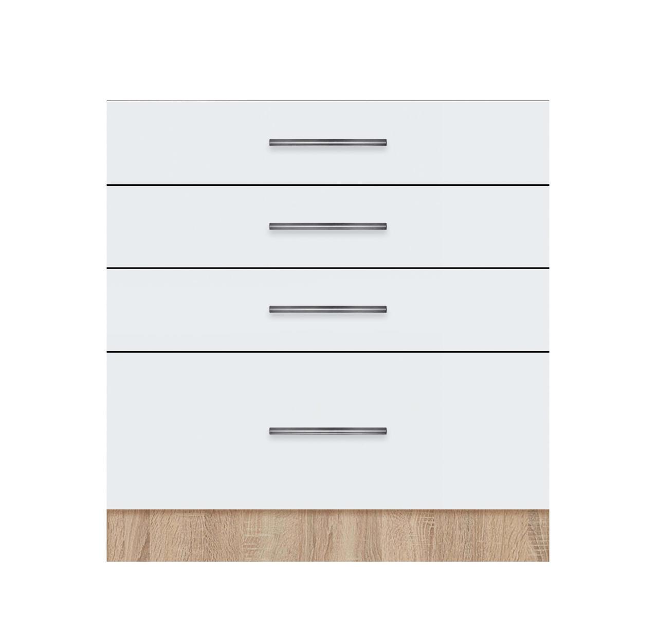 Тумба з чотирма шухлядами (без стільниці) ЛЮКС ширина 800 МАКСІ-МЕбель Дуб сонома/Білий гладкий (72115), фото 1