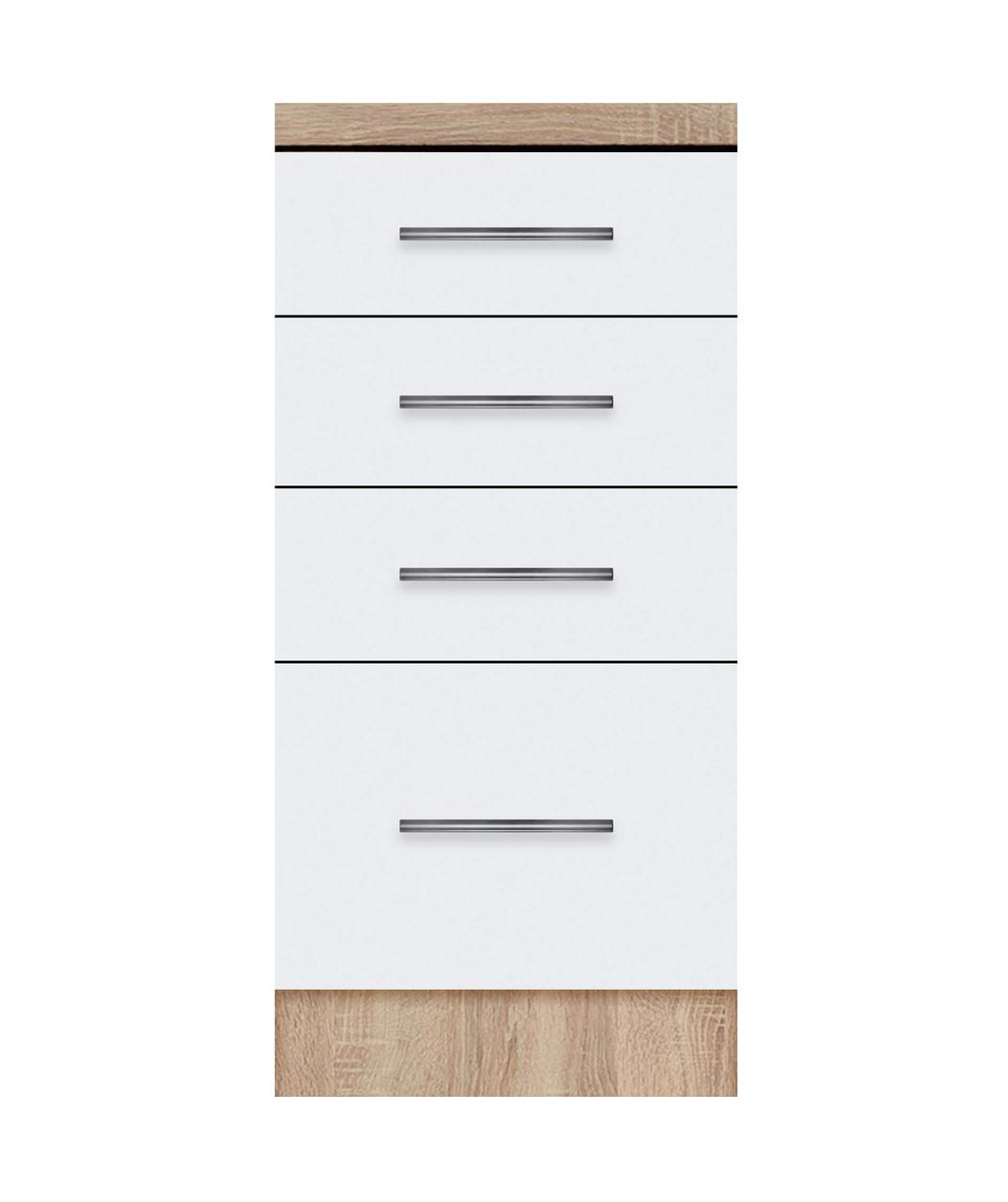 Тумба з чотирма ящиками зі стільницею 1-ї категорії (складська програма) ЛЮКС ширина 400 МАКСІ-Мебель Дуб, фото 1