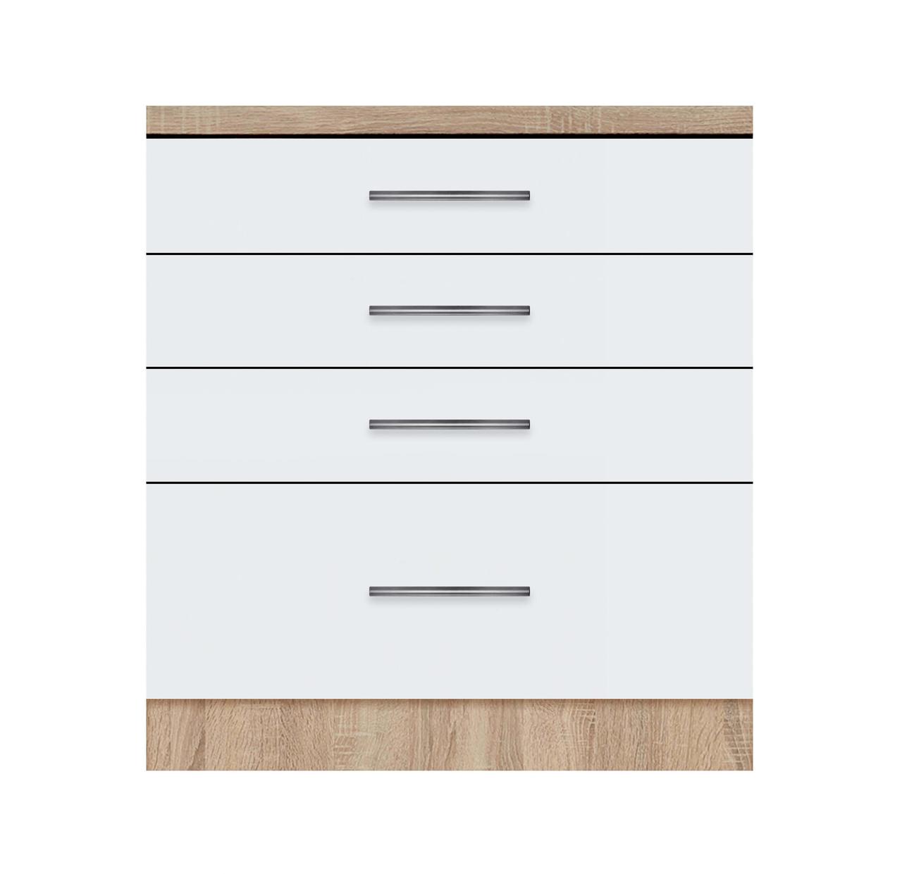 Тумба з чотирма ящиками зі стільницею 1-ї категорії (складська програма) ЛЮКС ширина 700 МАКСІ-Мебель Дуб, фото 1